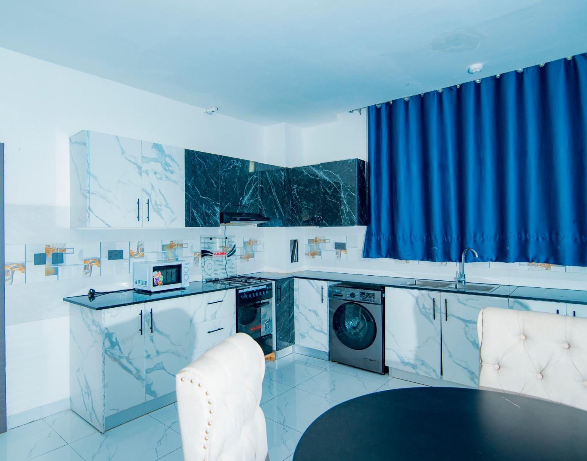 Three bedrooms, kitchen
